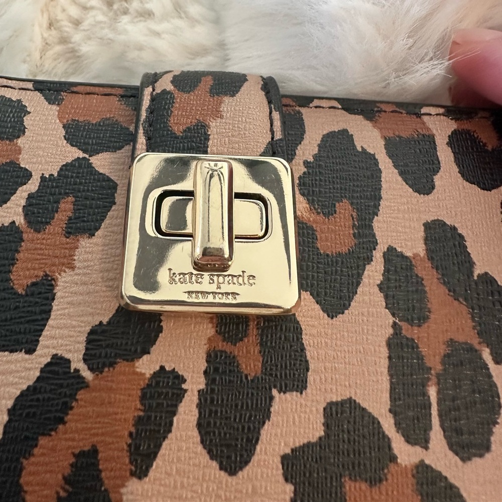Kate Spade Phoebe Turnlock Medium Wallet KH815 200 in brown leopard - Picture 2 of 5